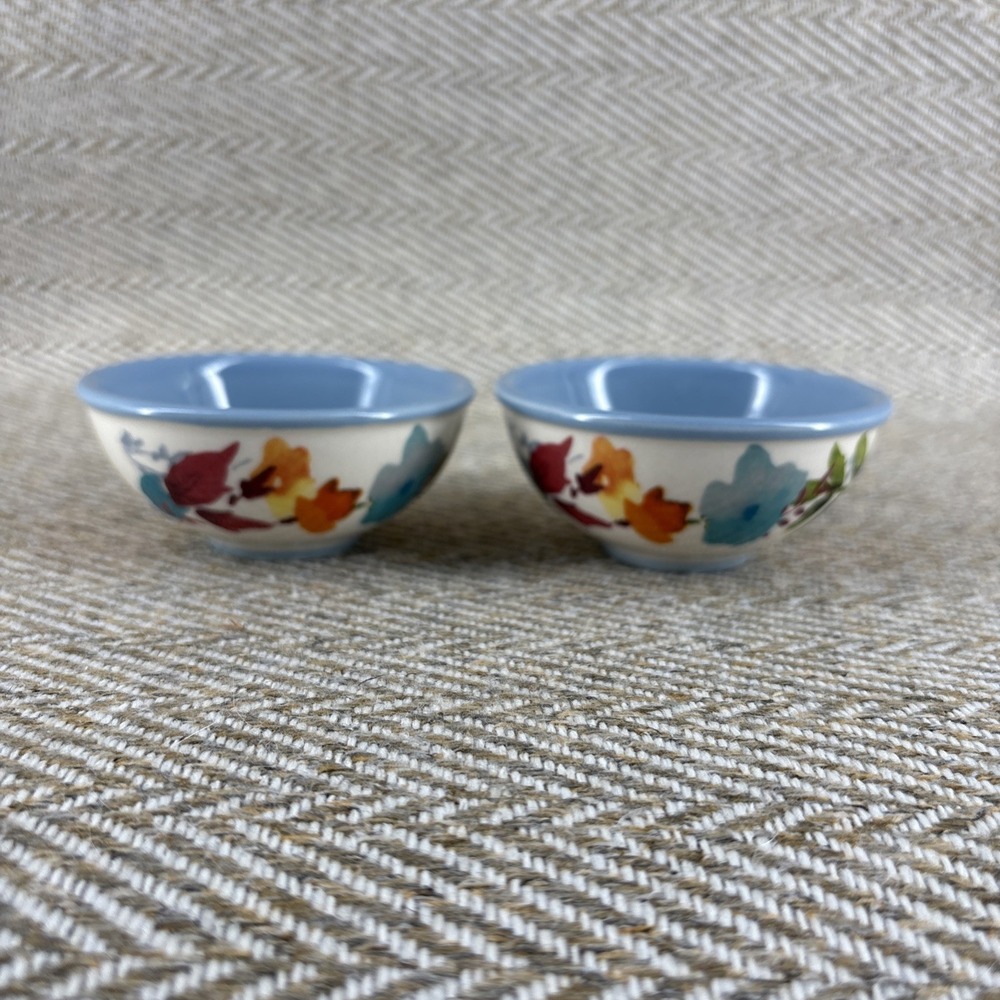 NEW Set Of 2 The Pioneer Woman Stoneware Dipping Bowls Willow / Blue